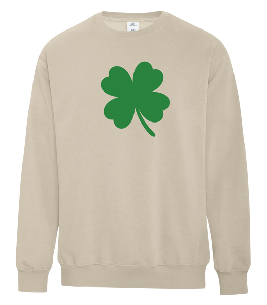 "4 Leaf Clover" Adult Fleece Crewneck with Printed Logo