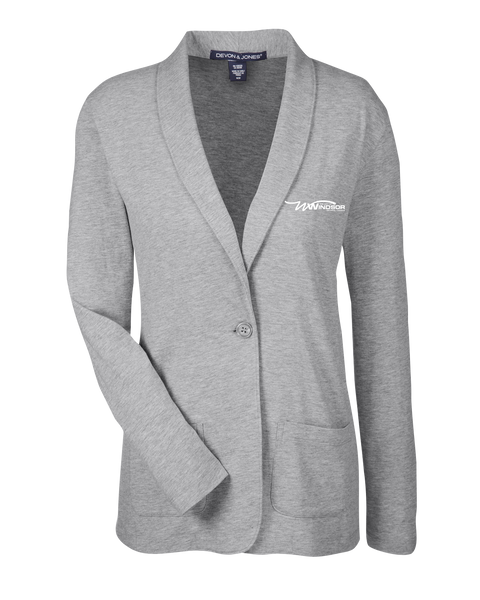 City of Windsor Ladies'Devon & Jones Perfect Fit™ Shawl Collar Cardigan with Left Chest Embroidered Logo