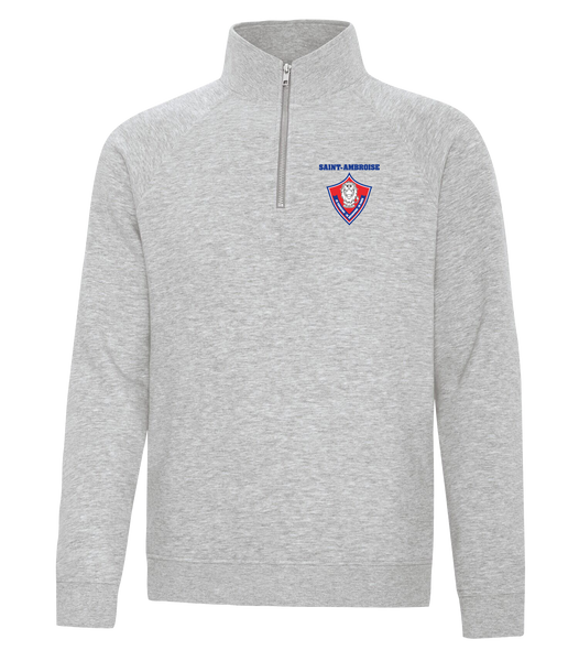 Saint Ambroise Adult Vintage 1/4 Zip Sweatshirt with Embroidered Logo