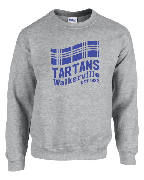 Walkerville Tartans Adult Crewneck Sweatshirt with Printed Logo