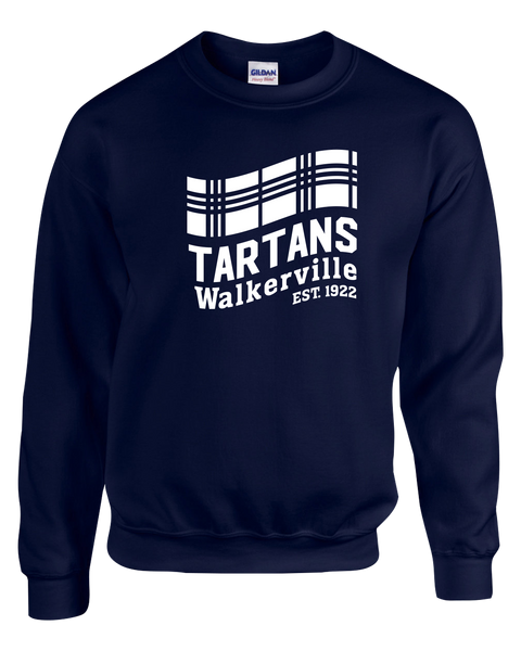 Walkerville Tartans Adult Crewneck Sweatshirt with Printed Logo