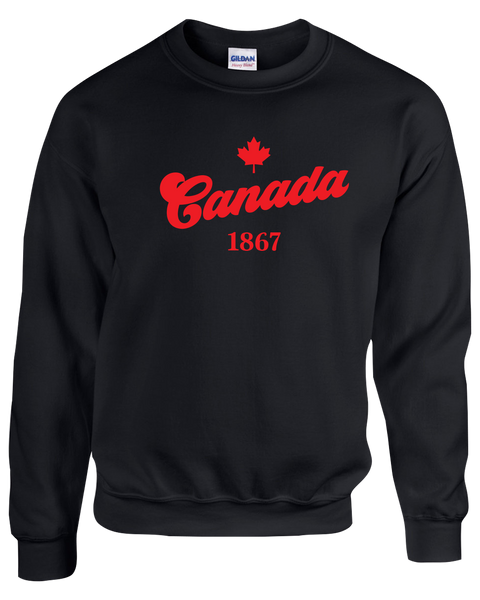 "Canada 1867" Adult Fleece Crewneck with Printed Logo