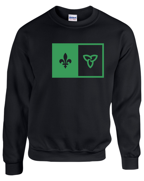 "Franco-Ontarian Flag" Youth Fleece Crewneck with Printed Logo