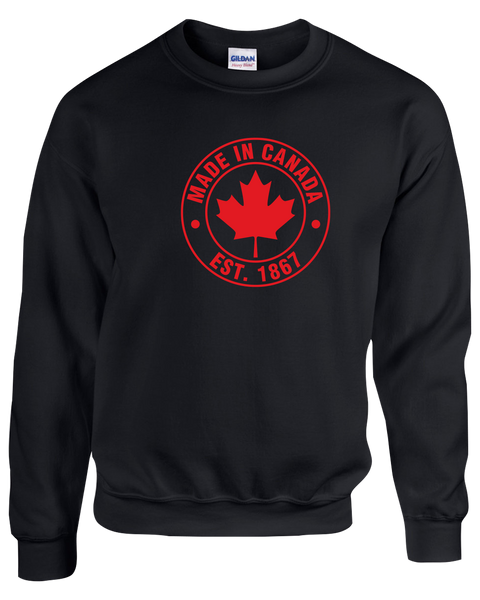 "Made In Canada, Est. 1867" Adult Fleece Crewneck with Printed Logo