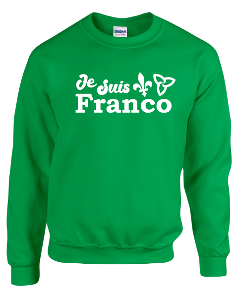 "Je Suis Franco" Adult Fleece Crewneck with Printed Logo