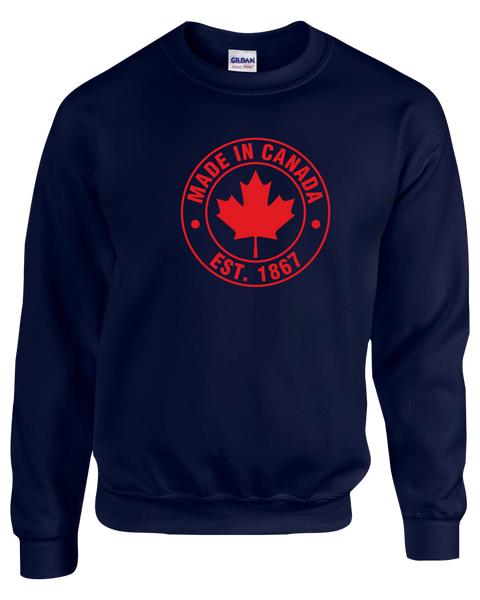 "Made In Canada, Est. 1867" Adult Fleece Crewneck with Printed Logo