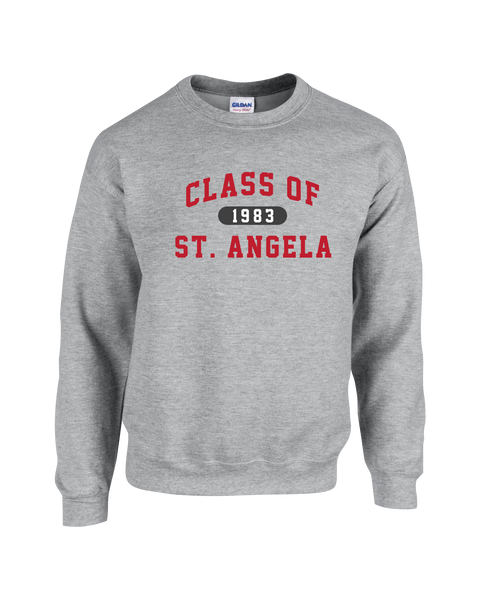 St. Angela Class of 1983 Adult Cotton Crewneck Sweatshirt with Printed Logo