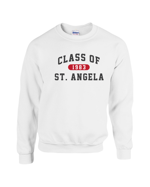 St. Angela Class of 1983 Adult Cotton Crewneck Sweatshirt with Printed Logo