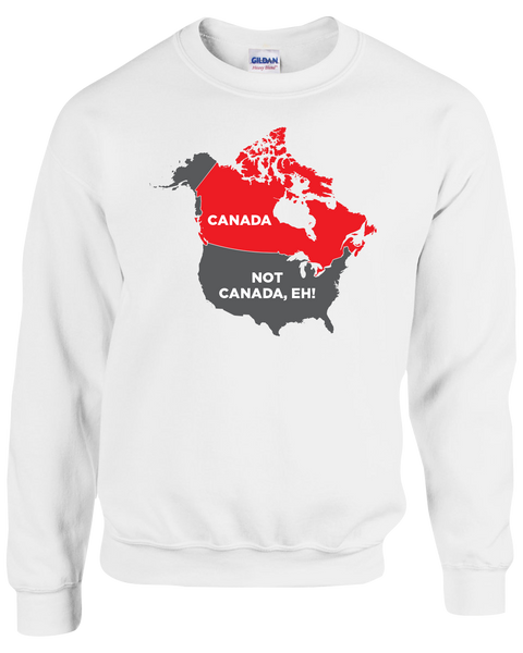 "Canada. Not Canada, Eh!" Youth Fleece Crewneck with Printed Logo