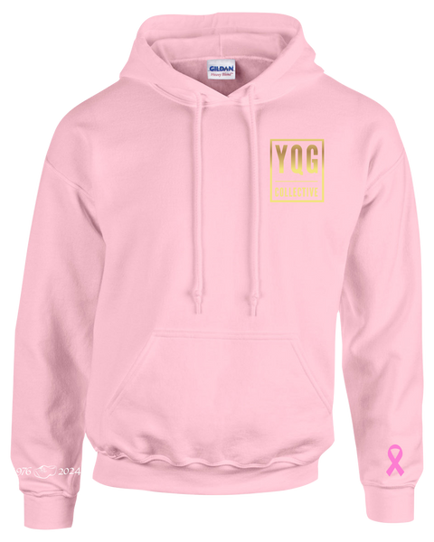 YQG Collective 'Pink' Adult Hooded Sweatshirt with Printed Logo