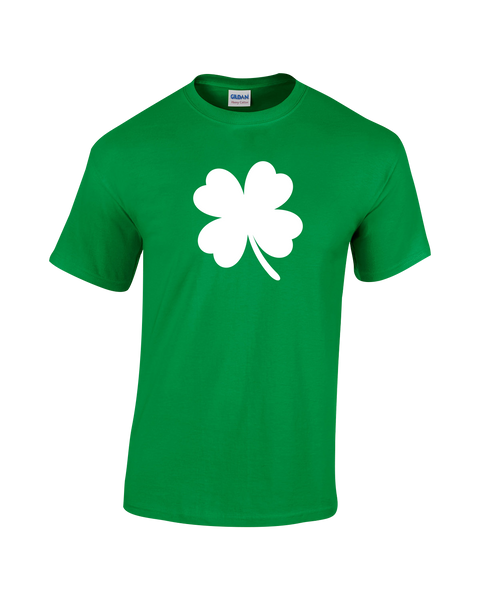 "4 Leaf Clover" Adult Cotton T-Shirt with Printed logo