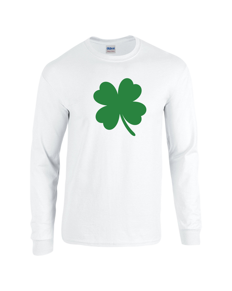 "4 Leaf Clover" Adult Cotton Long Sleeve with Printed Logo