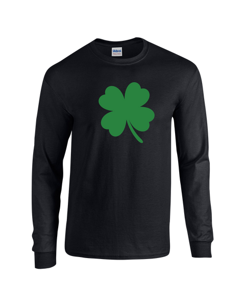 "4 Leaf Clover" Adult Cotton Long Sleeve with Printed Logo