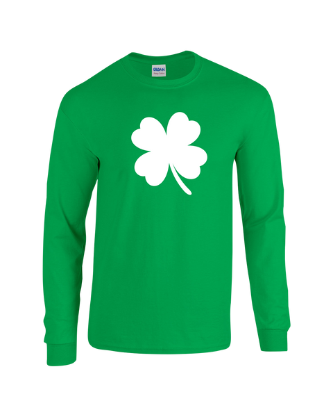 "4 Leaf Clover" Adult Cotton Long Sleeve with Printed Logo