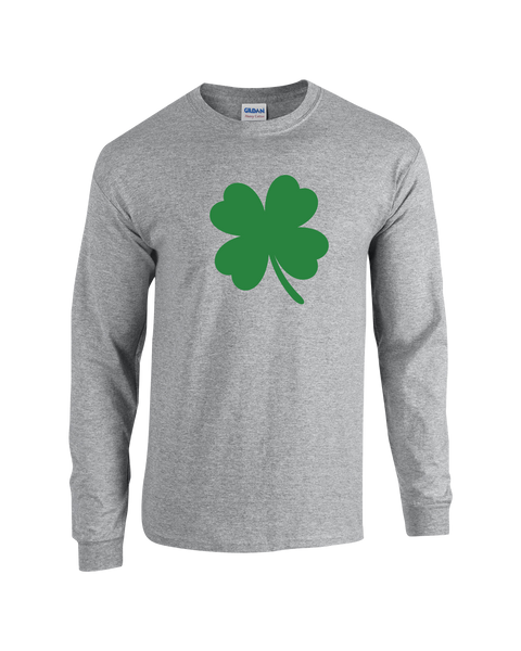 "4 Leaf Clover" Adult Cotton Long Sleeve with Printed Logo