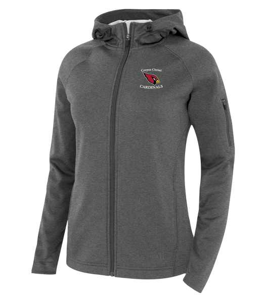 Corpus Christi Ladies Hooded Yoga jacket with Embroidered Logo