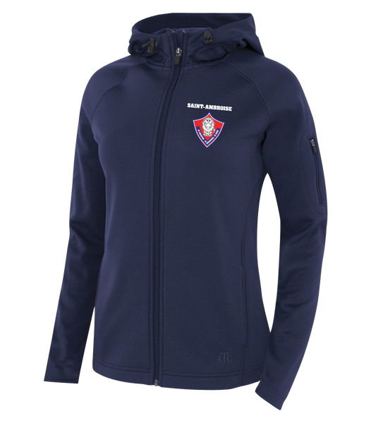 Saint Ambroise Ladies Hooded Yoga jacket with Embroidered Logo