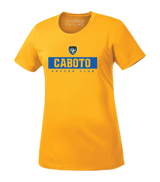 Caboto Soccer Club Block Letters Ladies Dri-Fit T-Shirt with Printed Logo