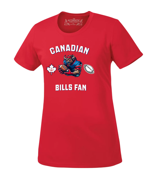 Bills Fan Ladies Dri-Fit T-Shirt with Printed Logo