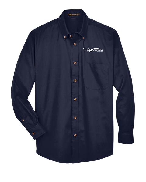 City of Windsor Adult Harriton Easy Blend™ Long-Sleeve Twill Shirt with Left Chest Embroidered Logo