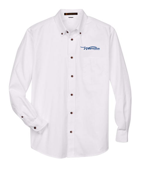 City of Windsor Adult Harriton Easy Blend™ Long-Sleeve Twill Shirt with Left Chest Embroidered Logo