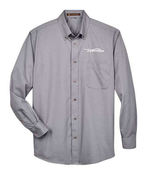 City of Windsor Adult Harriton Easy Blend™ Long-Sleeve Twill Shirt with Left Chest Embroidered Logo