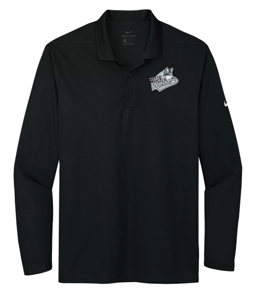 Wolves Staff Adult Nike® Dri-Fit Micro Long Sleeve Polo with Embroidered Logo