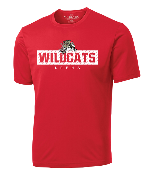 Wildcats SPFHA Block Letters Youth Dri-Fit T-Shirt with Printed Logo & Player Number