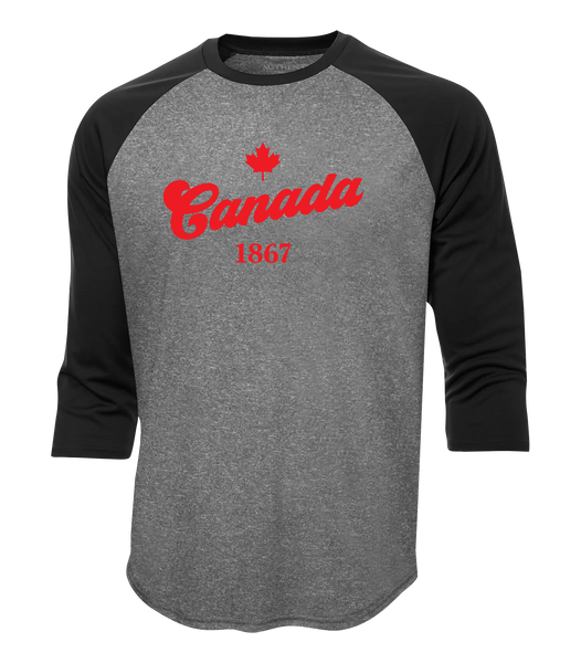 "Canada 1867" Adult Dri-Fit Baseball Tee with Printed Logo