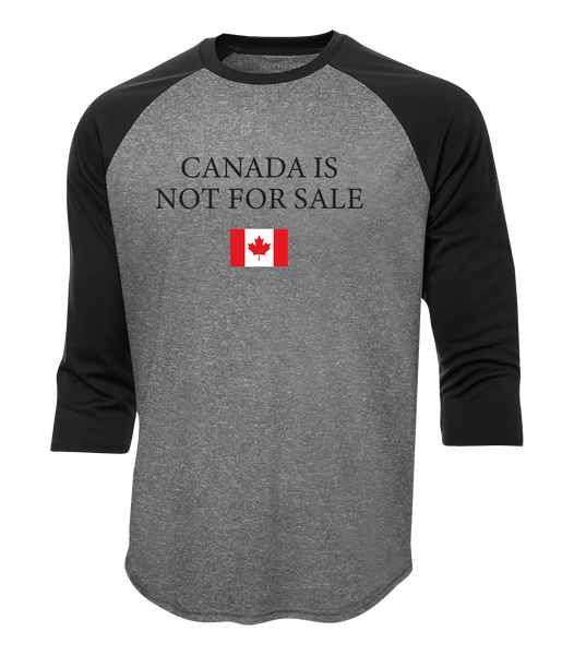 "Canada Is Not For Sale" Adult Dri-Fit Baseball Tee with Printed Logo