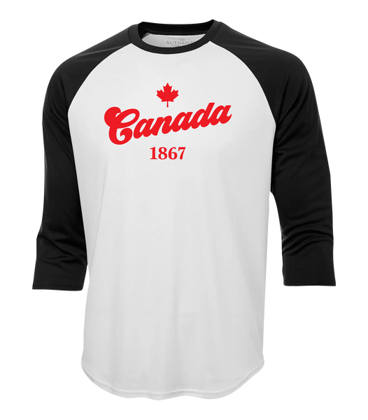 "Canada 1867" Adult Dri-Fit Baseball Tee with Printed Logo