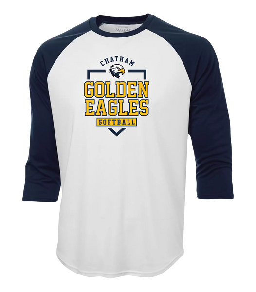 Chatham Golden Eagles Youth Two Toned Baseball T-Shirt with Printed Logo