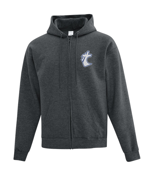 Huskies Cotton Full Zip Hooded Sweatshirt with Left Chest Embroidered Logo ADULT