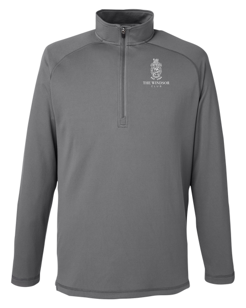 The Windsor Club Mens Freestyle Half-Zip Pullover with Embroidered Logo